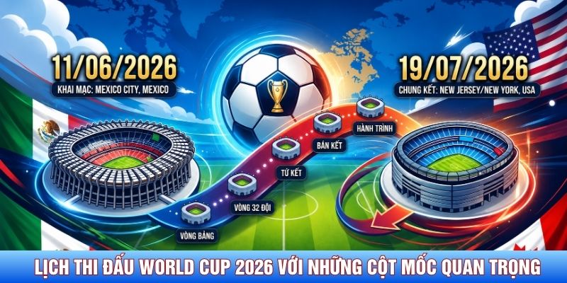 Lịch thi đấu World Cup 2026 với những cột mốc quan trọng nhất Lịch thi đấu World Cup 2026 với những cột mốc quan trọng nhất